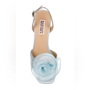 Badgley Mischka Light Blue Heels with Floral Accent